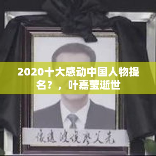 2020十大感动中国人物提名？，叶嘉莹逝世