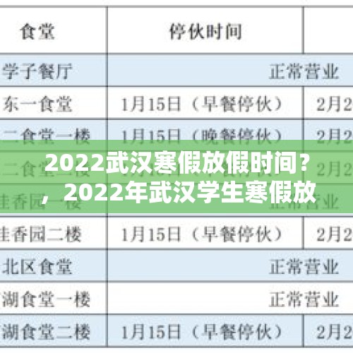 2022武汉寒假放假时间？，2022年武汉学生寒假放假时间？