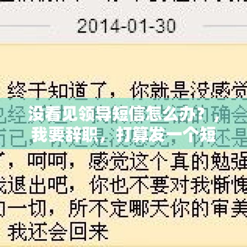 没看见领导短信怎么办？，我要辞职，打算发一个短信给领导，短信内容，如下，是否妥当？想尽可能委婉，给领导面子，如有需修改，还？