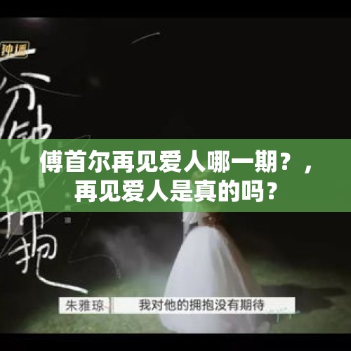 傅首尔再见爱人哪一期？，再见爱人是真的吗？