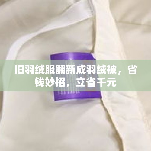 旧羽绒服翻新成羽绒被，省钱妙招，立省千元