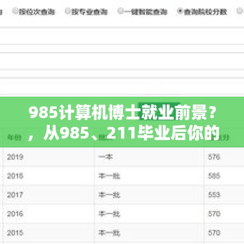 985计算机博士就业前景？，从985、211毕业后你的月薪是多少？