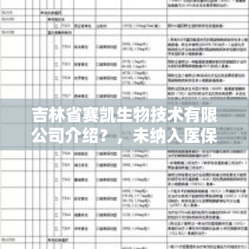 吉林省赛凯生物技术有限公司介绍？，未纳入医保报销目录的同类型药物生产企业何去何从？