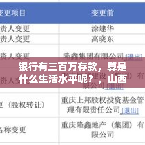 银行有三百万存款，算是什么生活水平呢？，山西前首富涉赌被查