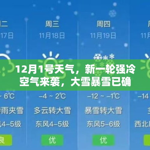 12月1号天气，新一轮强冷空气来袭，大雪暴雪已确认，气温波动大 - 今日头条